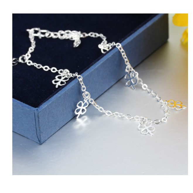 [SALE] lắc chân nữ mạ bac 925 dầy cỏ 4 lá sang trọng-lc3