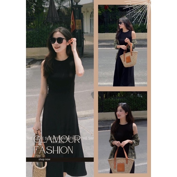 Váy maxi thun ba lỗ dáng chữ A chất cotton siêu mềm mát dễ phối đồ