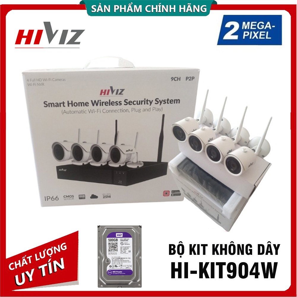 BỘ KIT CAMERA WIFI 4 KÊNH FULL HD 1080P (2.0MP) NVR QUAN SÁT NGÀY ĐÊM | BigBuy360 - bigbuy360.vn