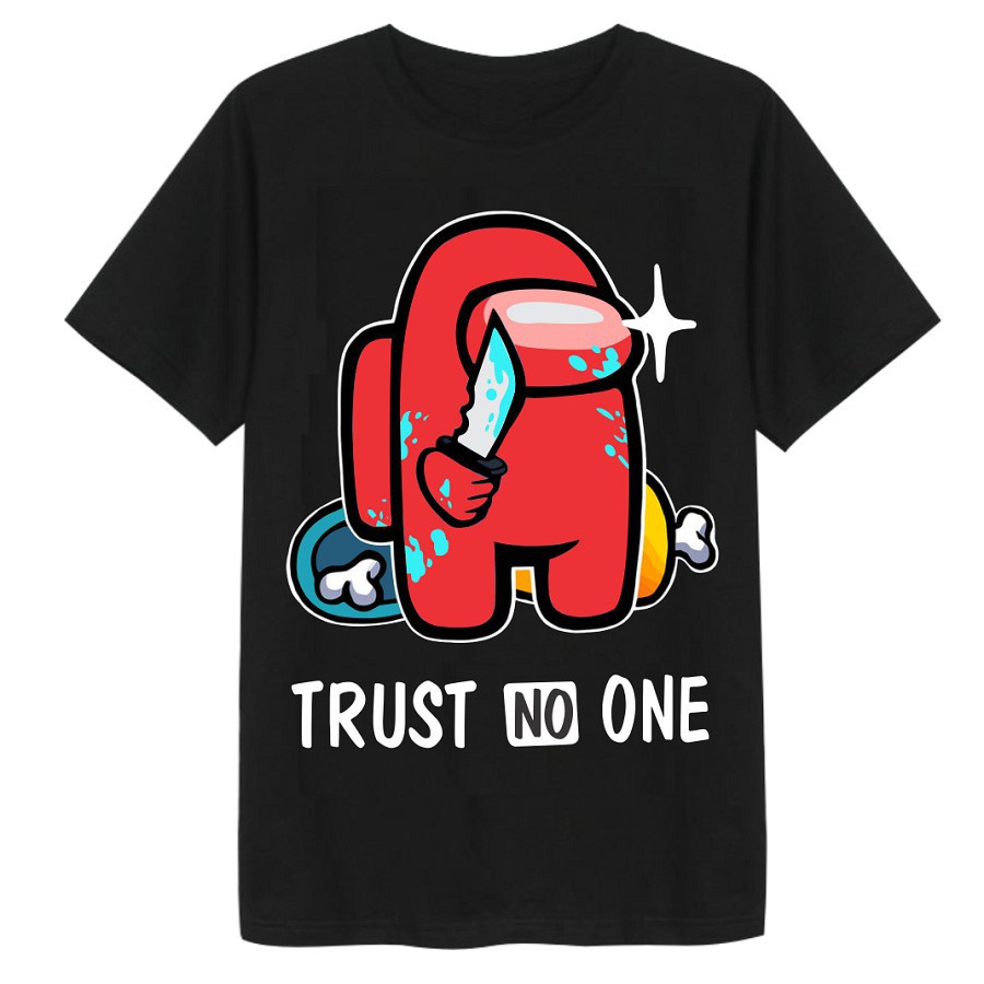 Áo Among US  TRUST NO ONE Cổ Tròn Chất Liệu Mềm Mịn Co Dãn 4 Chiều