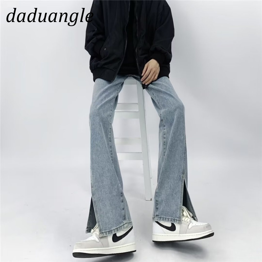 Quần jean Daduhey ống rộng cắt xẻ thời trang phong cách qh cao cấp cho nữ