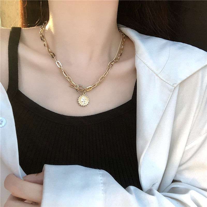 Dây chuyền 2 lớp mặt đồng tiền thời trang sức SG