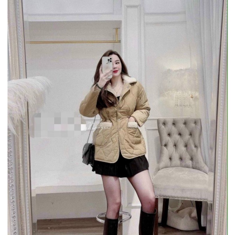 Áo phao trám cổ lông dây rút eo ảnh thật kèm video | BigBuy360 - bigbuy360.vn