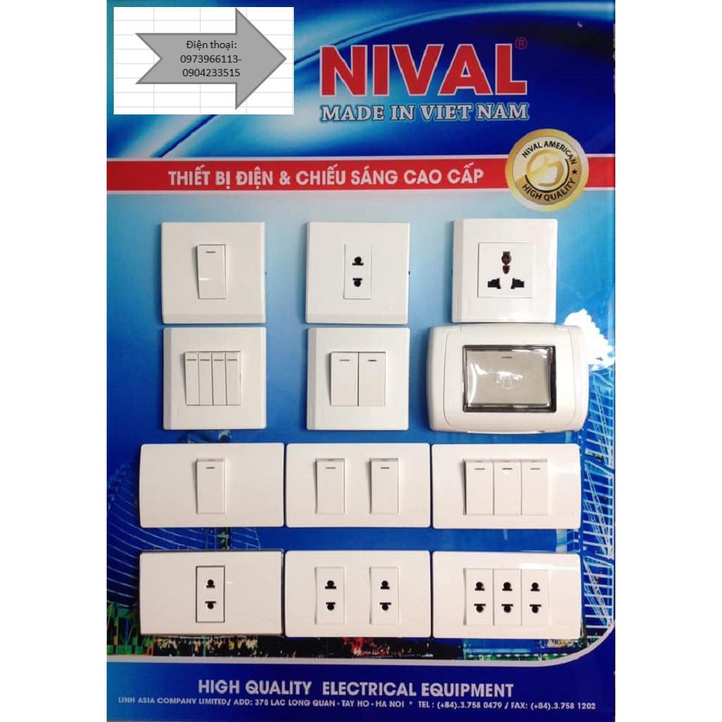 Nival chính hãng Ổ cắm 2- lỗ chịu tải S600 viền mạ crom chịu tải 10A