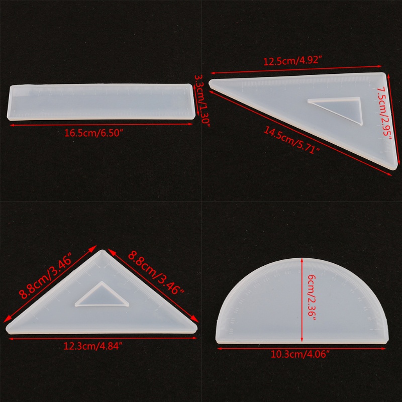 Thước Silicone 4 Hình Tam Giác