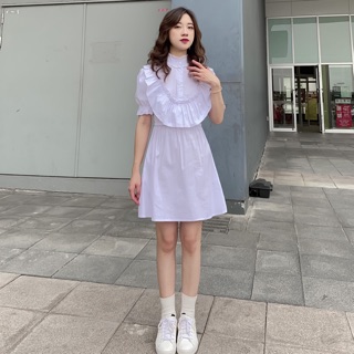 Đầm tiểu thư phối bèo Mint