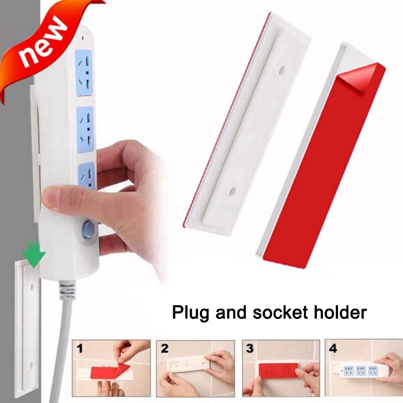 Strong Adhesive Seamless Magic Plug Holder Wall Attached Hanging Plug-in Paste Type Plug Holder