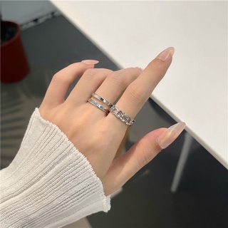 Set 2 nhẫn kiểu dáng đơn giản nữ tính