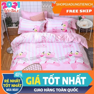 Thanh lý Hè Bộ Chăn Ga Gối POLY Nhập Hàng loại 1 ( hổ màu hồng )