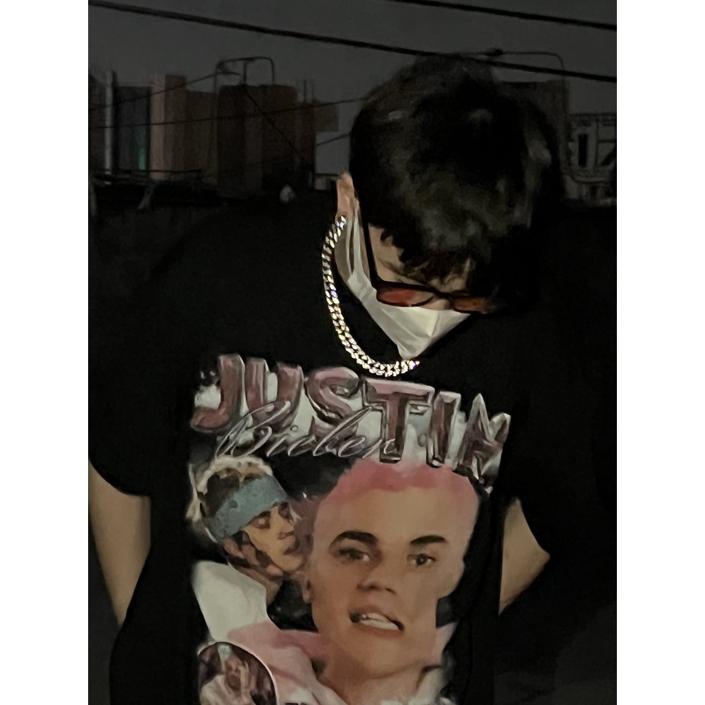 Áo Thun Vintage Justin Bieber Yummy Tay Lỡ Unisex - Đen/Trắng Cổ Tròn | Blackwork
