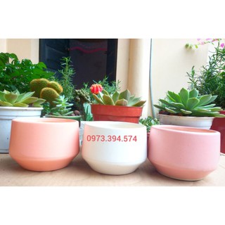 Chậu Bát Tràng_ Chậu Kim Cương size 8cm- Trồng cây mini, cây kiểng, sen đá, xương rồng
