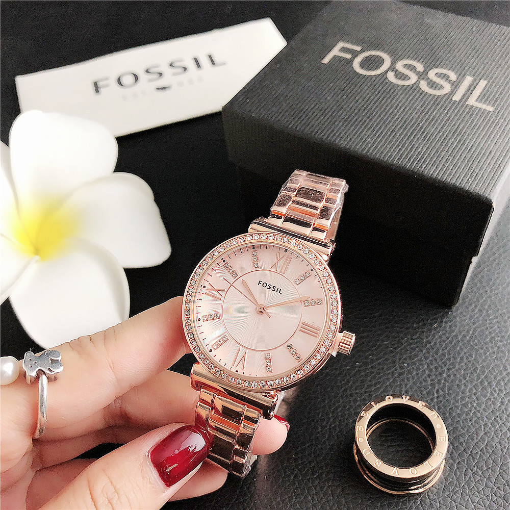 FOSSIL Đồng Hồ Quartz Đính Đá Chất Liệu Thép Không Gỉ Fs 7219zl 2021