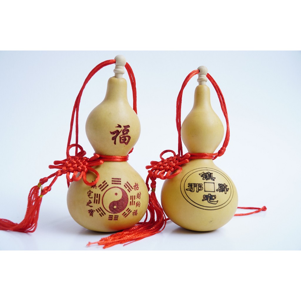 Bầu hồ lô phong thủy bát quái khắc Laze dây đỏ có nắp trấn trạch | BigBuy360 - bigbuy360.vn