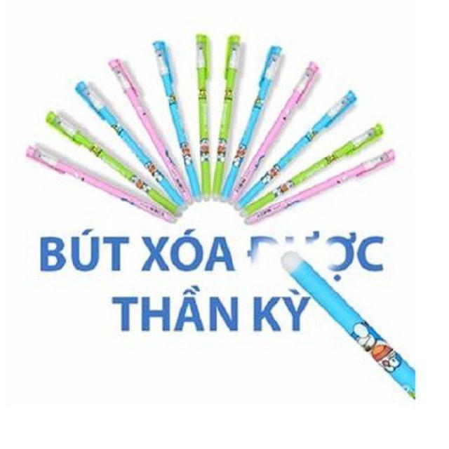 Hộp 12 cây bút bi Doraemon viết xong xóa được đủ màu Siêu rẻ