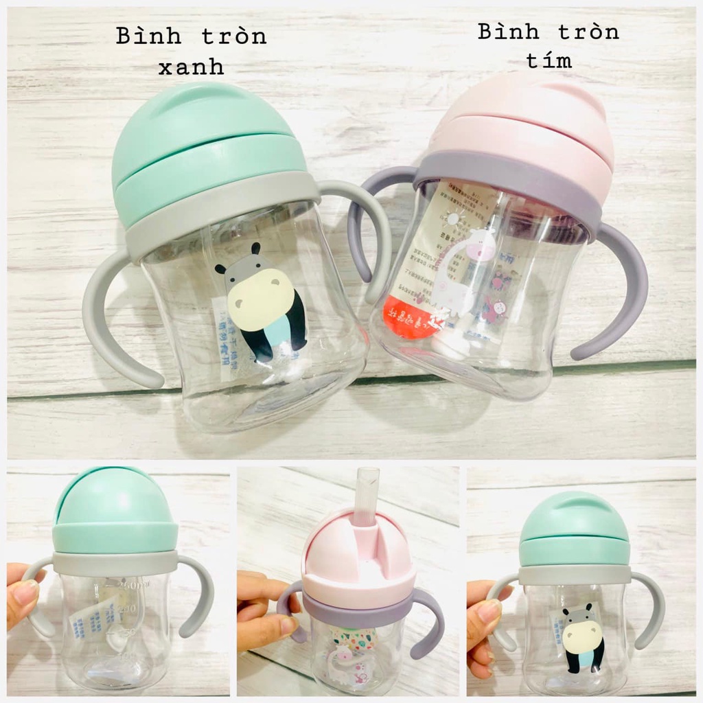 Bình Tập Uống Nước Hình Ngôi Sao Cho Bé Kèm Dây Đeo tặng cọ rửa ống hút Thocgaoshop8989