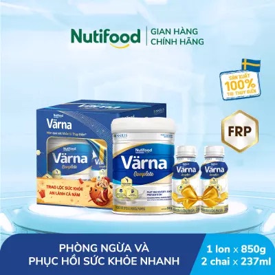 [HSD T5-2023] Hộp Quà Sữa Bột Nutifood Varna Complete 850G Kèm 2 Chai Varna Complete 237ml