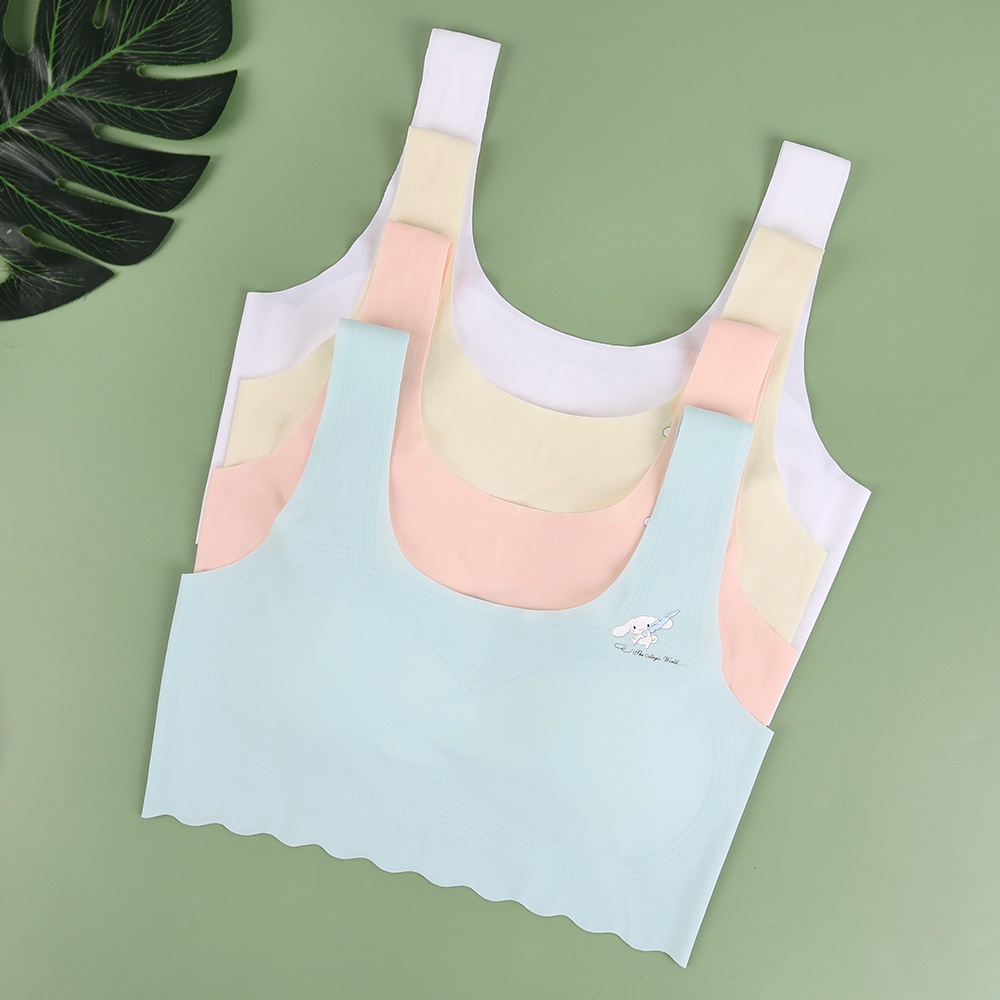 Áo Lót Thể Thao Bằng Lụa Băng Thoáng Khí Màu Sắc Kẹo Ngọt Dành Cho Bé Gái Tuổi Teen