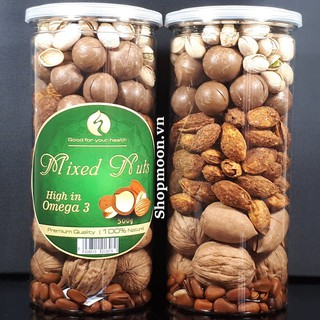 Mixed nuts 6 loại hạt dinh dưỡng macca, óc chó, hạnh nhân, hạt hồ đào, hạt thông, hat dẻ cười