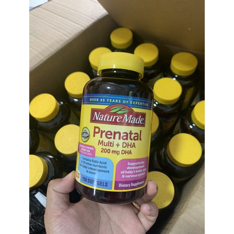 Viên Uống BÀ BẦU Nature Made – Prenatal Multi +DHA 150 Viên [Date Mới]