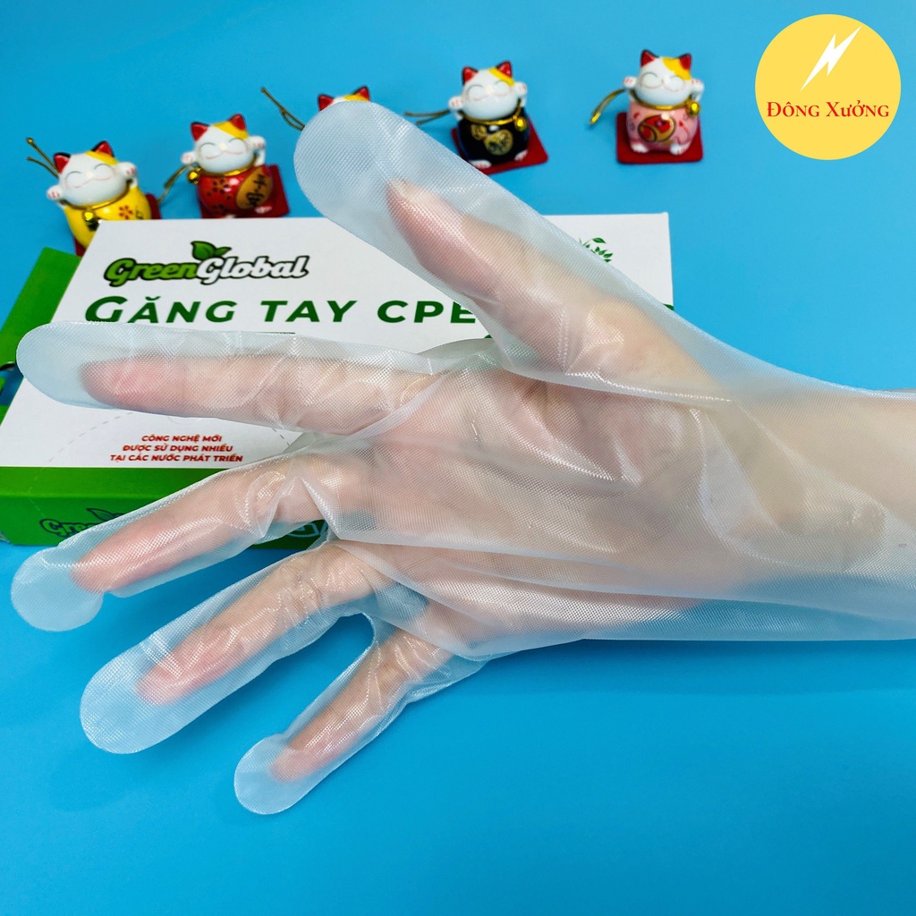 100% Chính Hãng - Găng tay Làm Bếp Tự Hủy Sinh Học CPE Green Global 100 Chiếc Size M