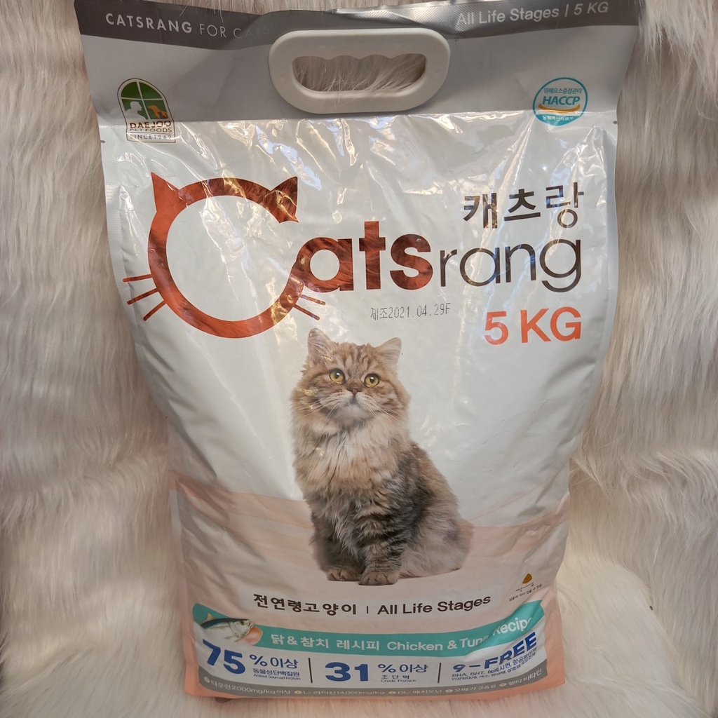 Thức ăn hỗn hợp cho mèo thành phần gà và cá Catsrang [5kg] dành cho mèo mọi lứa tuổi