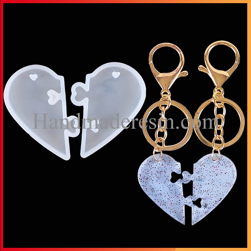 Cặp Khuôn Silicon 2 Mảnh Ghép Trái Tim