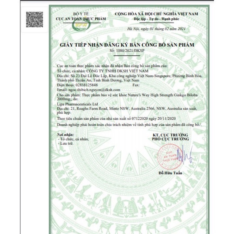 Viên uống bổ não Ginkgo Biloba hộp 120 viên