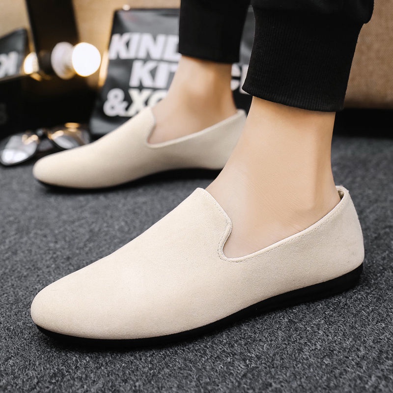 Giày da lười mũi tròn ấm áp thời trang Bắc Kinh cổ điển cho nam