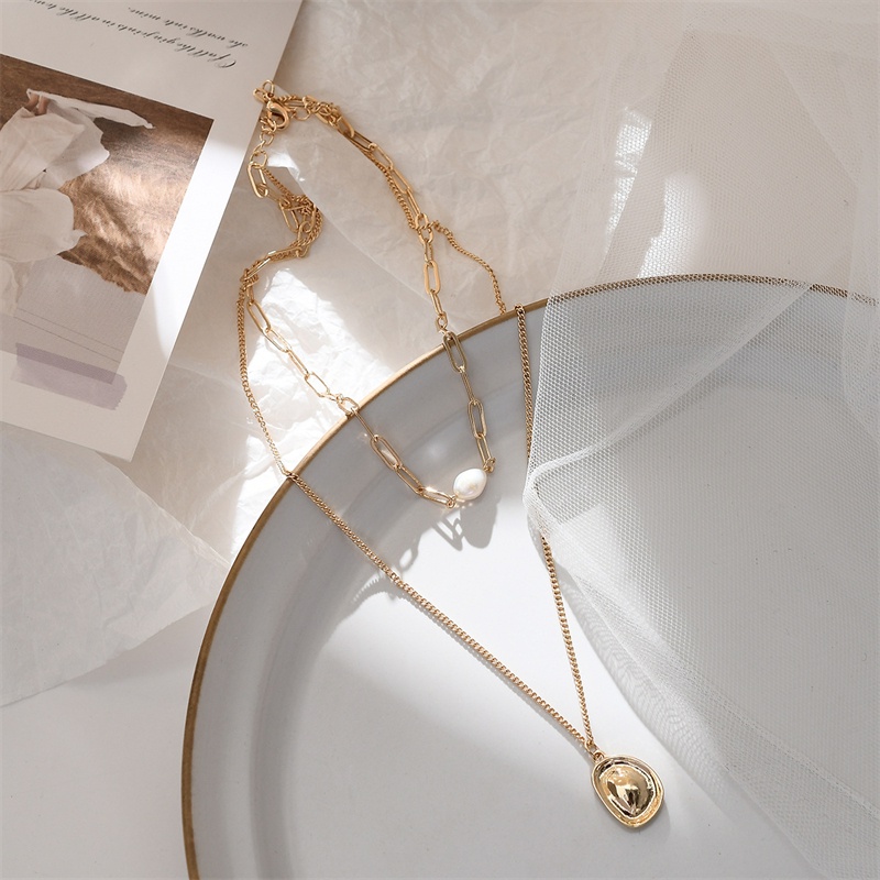 Vòng Cổ Hai Lớp Đính Hạt Ngọc Trai Phong Cách Thời Trang Mới 2022 F667