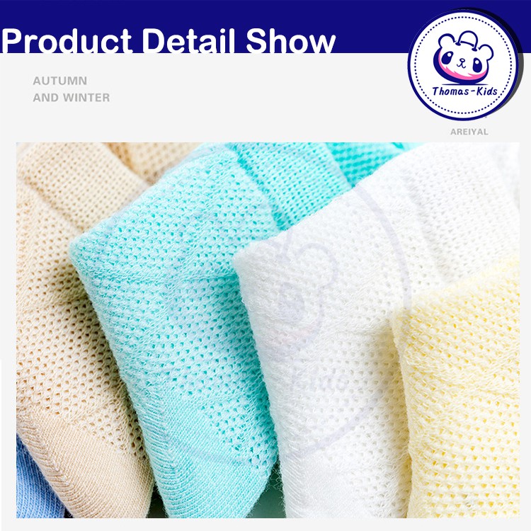 Set 5 Đôi Vớ Phối Lưới Thoáng Khí Thoải Mái Dễ Thương Cho Bé 0-7 Tuổi