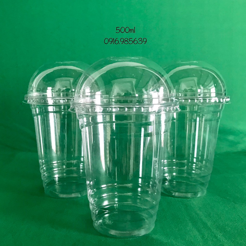 100 BỘ LY PET 500ML + NẮP