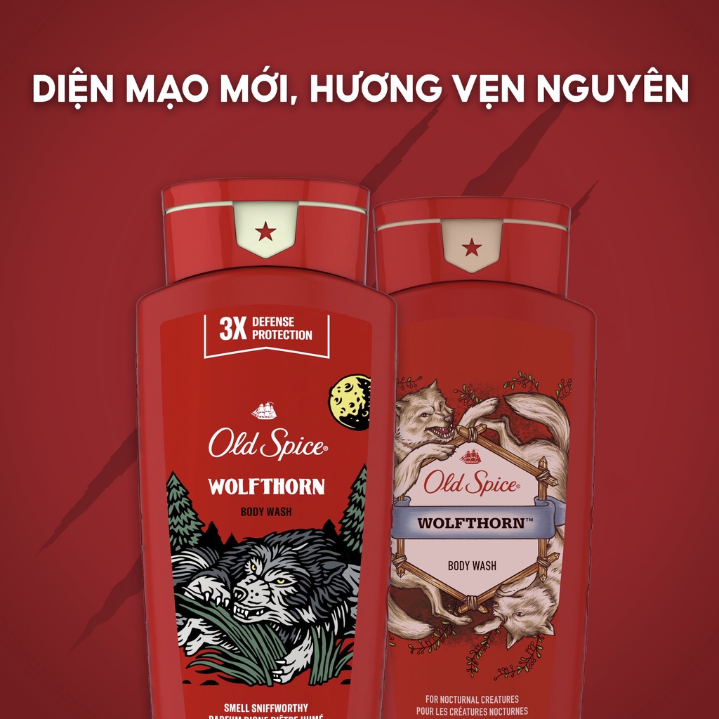 COMBO WOLFTHORN Cam Vani | Sữa tắm & Lăn Khử Mùi Old Spice WOLFTHORN | Chính hãng USA