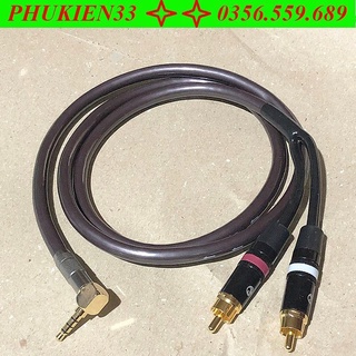 Dây livestream 3.5mm bẻ góc 90 độ ra 2 đầu bông sen rca liton dùng cho amply, vang cơ, vang số, mixer