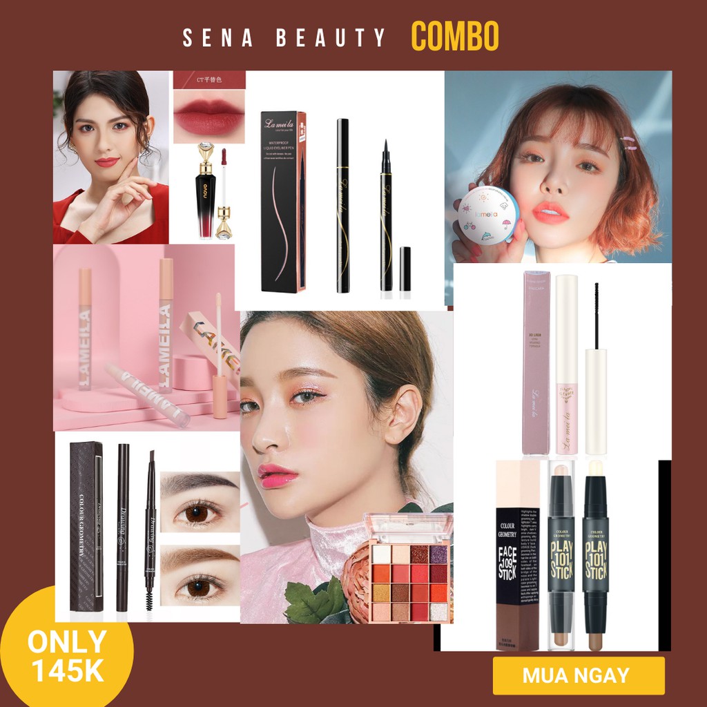 Combo 8 sản phẩm trang điểm chuyên nghiệp Make Up Look Senabeauty