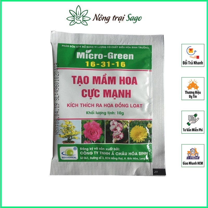 Phân Bón Kích Ra Hoa Cực Mạnh, Nở Đồng Loạt MICRO GREEN 16-31-16