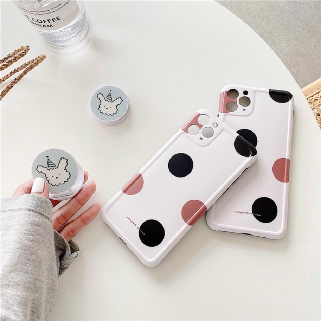 Ốp Lưng Iphone Cao Cấp Full Viền Chấm Bi 3 Màu Kèm Pop Dành Cho Tất Cả Dòng Iphone từ 6 đến 11promax | BigBuy360 - bigbuy360.vn