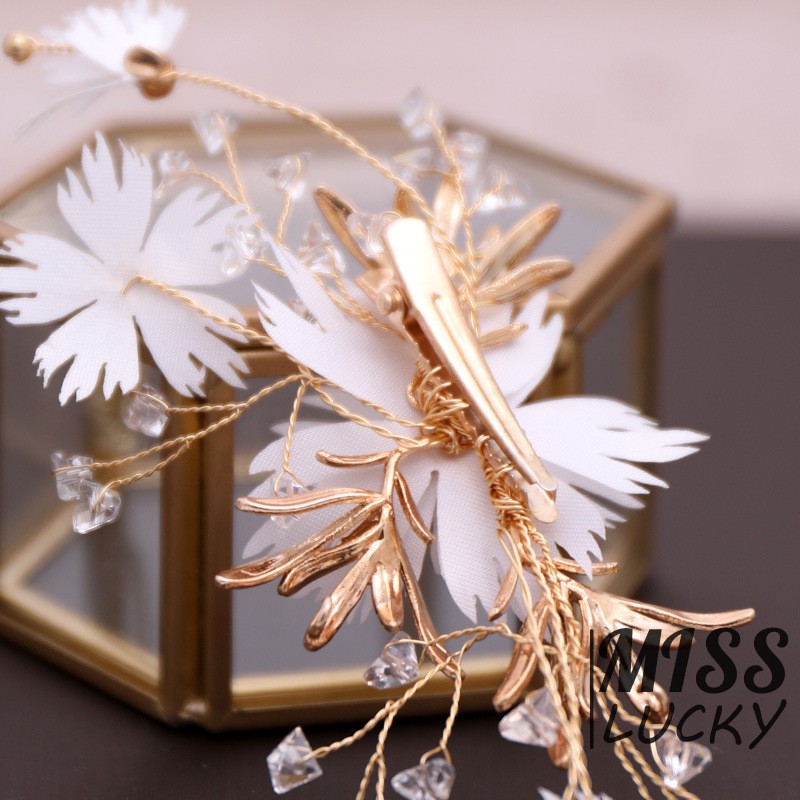 Cặp kẹp tóc trang trí hình bông hoa thời trang thanh tú cho nữ