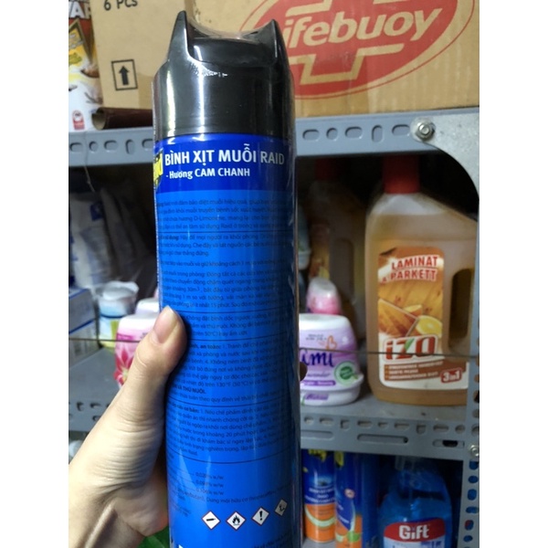 Bình xịt côn trùng Raid hương Cam chanh chai 600ml