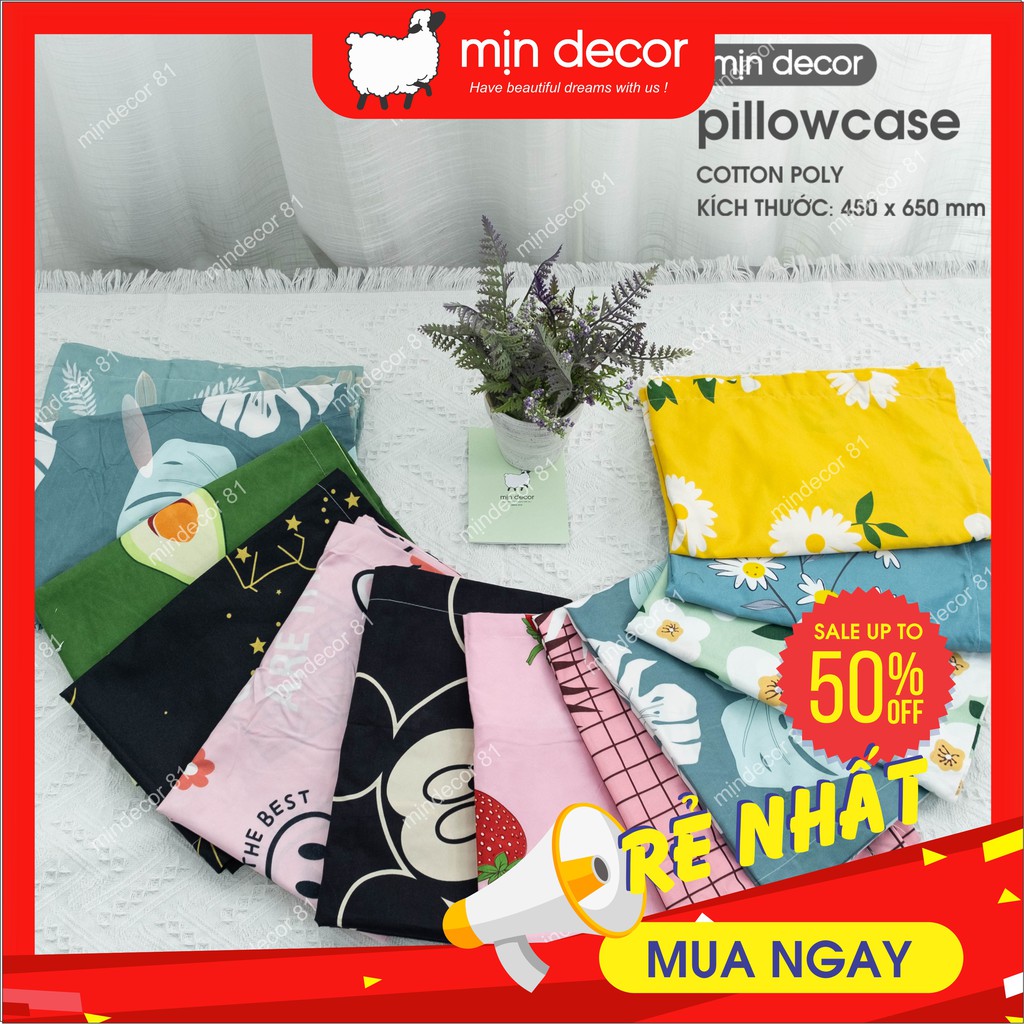 Đôi Vỏ Gối ?FREESHIP? Vỏ Gối Nằm Cotton 45x65 - Thiết Kế Mịn Decor