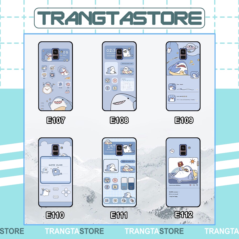 Ốp lưng Samsung A5 2018 / A8 2018 / A8 Plus / A8+ in hình nền cá mập đáng yêu giá rẻ