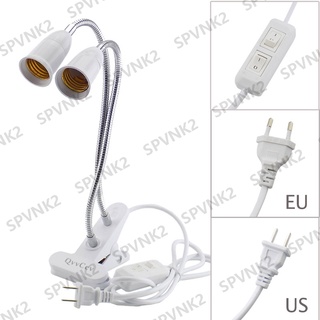 Đuôi Đèn LED E27 Hai Đầu Kẹp Linh Hoạt Xoay 360 Độ Có Công Tắc Mở Rộng Cho Đèn Trồng Cây