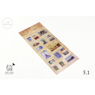 【B5】 STICKER STAMP VINTAGE CHỐNG NƯỚC