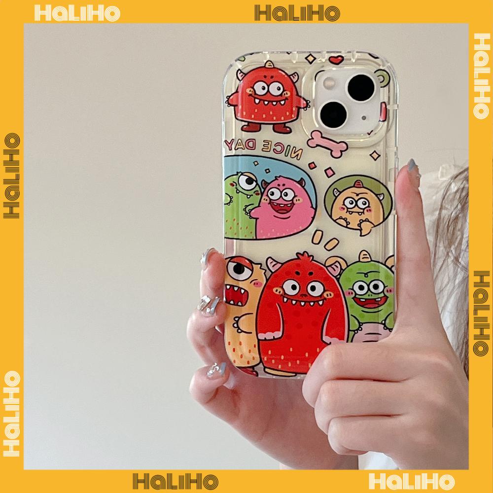 Case For iPhone 14 Pro Max TPU Soft Jelly Airbag Case Green Cartoon Monster Case Camera Protection Shockproof For iPhone 14 13 12 11 Plus Pro Max 7 Plus X XR