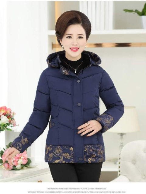 CÓ SẴN, Áo Khoác Phao Họa Tiết Hoa Viền Cao Cấp,Rất Ấm Làm Quà Tặng Cho Mẹ,Cho Bà | BigBuy360 - bigbuy360.vn