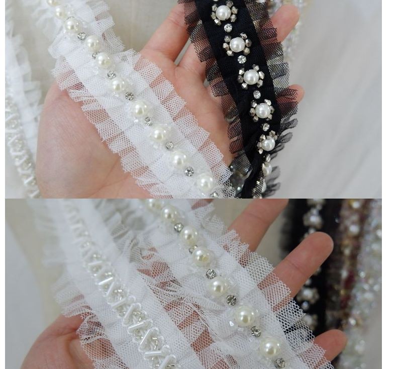 Dây Vải Ren Đính Hạt Xinh Xắn Rộng 3-4cm
