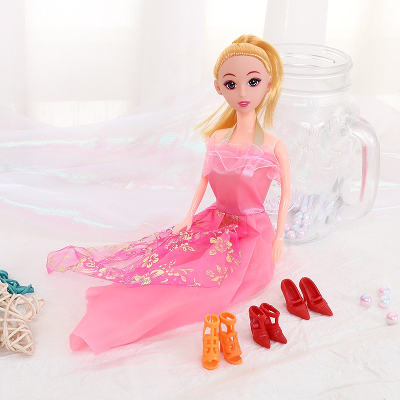 Set 2 búp bê Barbie kèm váy công chúa cho bé gái