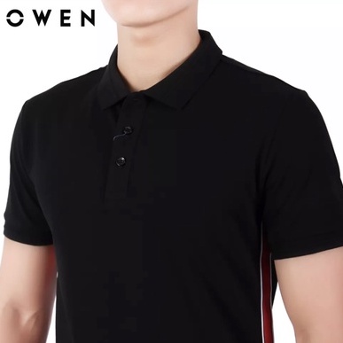 OWEN - Áo polo ngắn tay Owen màu đen 21839 - Áo thun có cổ Owen