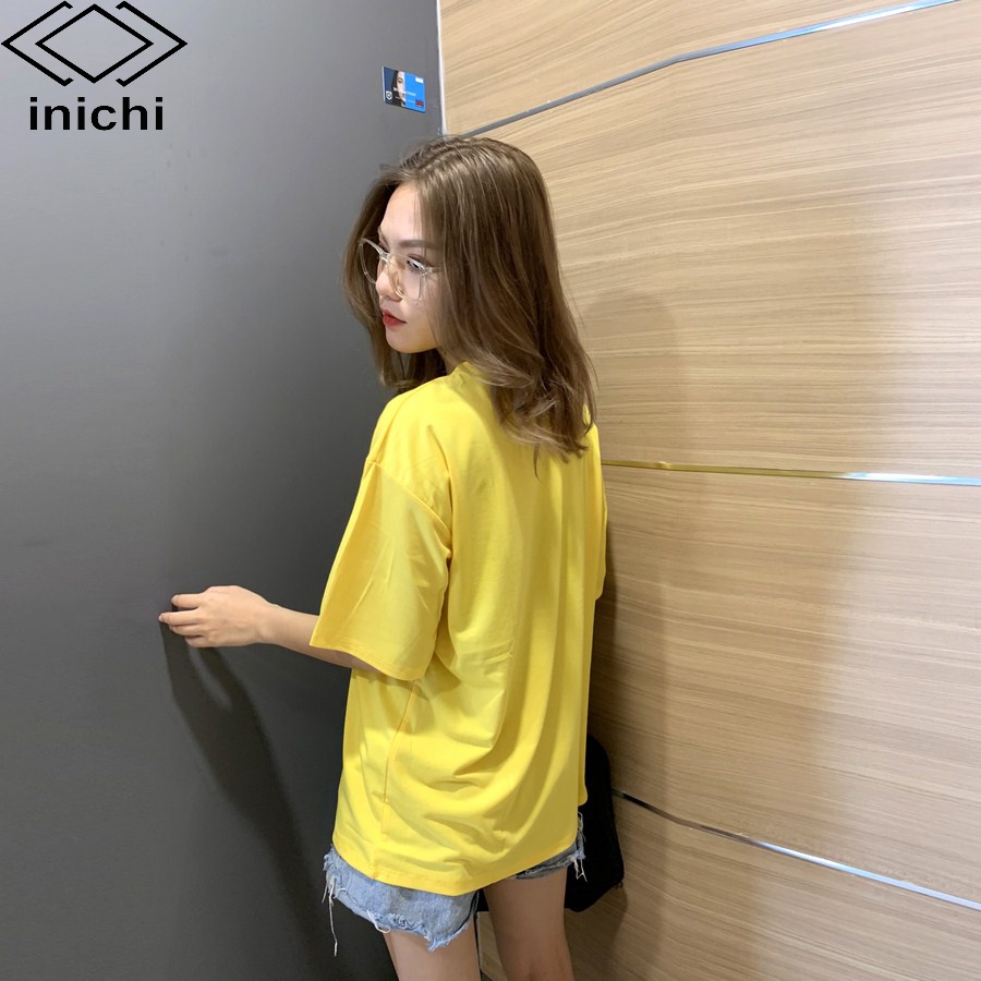 Áo thun tay lỡ INICHI A624 form rộng oversize nam nữ áo phông unisex