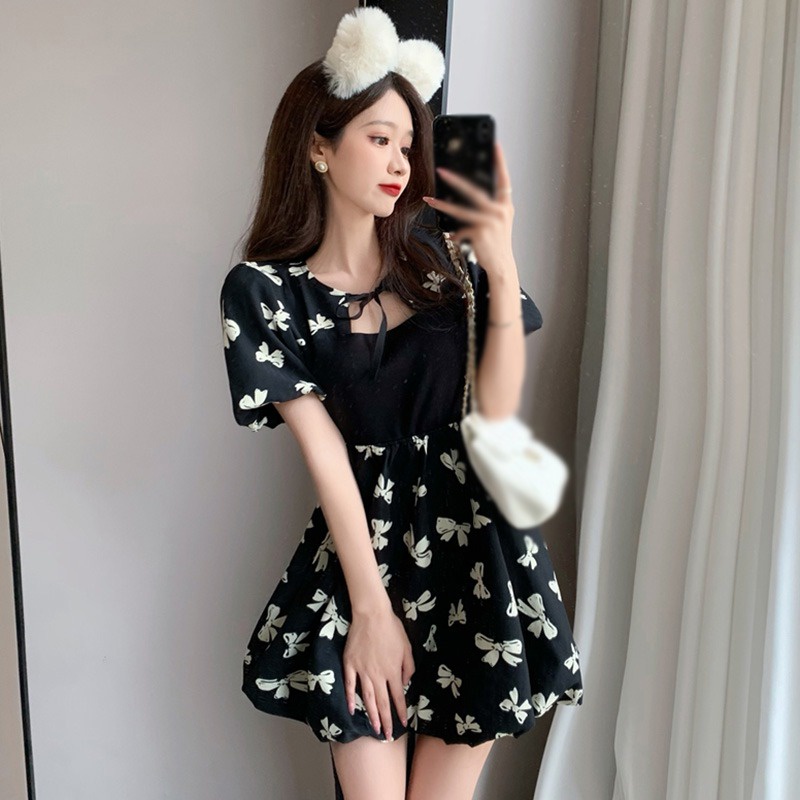 Đầm Tay Ngắn Cổ Tròn Dáng Ôm Thời Trang Mùa Hè Quyến Rũ Cho Nữ