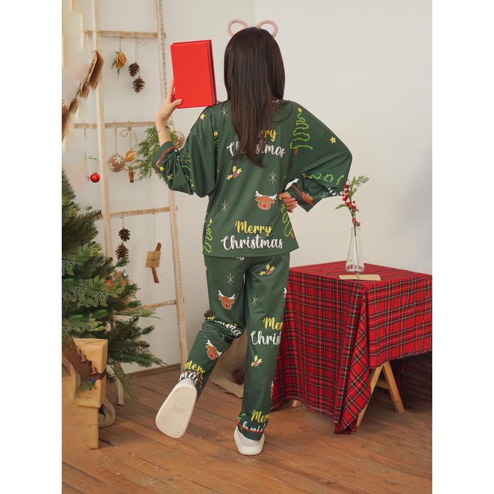Bộ đồ dài tay Giáng sinh - Pijama kimono ngủ chất liệu cotton, thiết kế đồ ngủ kiểu Nhật bản - Poohouse | BigBuy360 - bigbuy360.vn